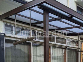 施工例画像：大分県 大分市  １階テラス屋根 LIXIL フル木製調 シュエット