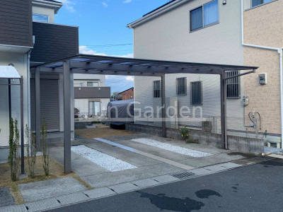 施工例画像：福岡県 大野城市  カーポート LIXIL ネスカF横2台