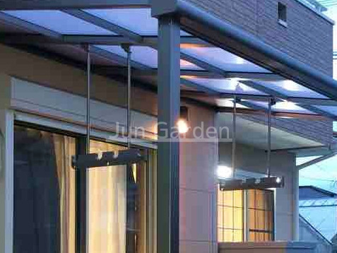 施工例画像：福岡県 福岡市早良区  ウッドデッキ LIXIL 人工木 樹ら楽ステージ 1階テラス屋根 スピーネF