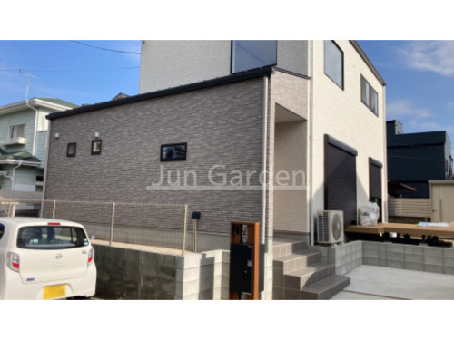 施工例画像：福岡県 福岡市西区  新築シンプル オープン外構