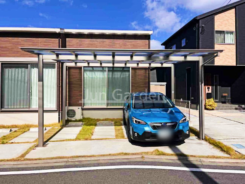 施工例画像：福岡県 北九州市八幡西区  カーポート LIXIL ネスカF横2台